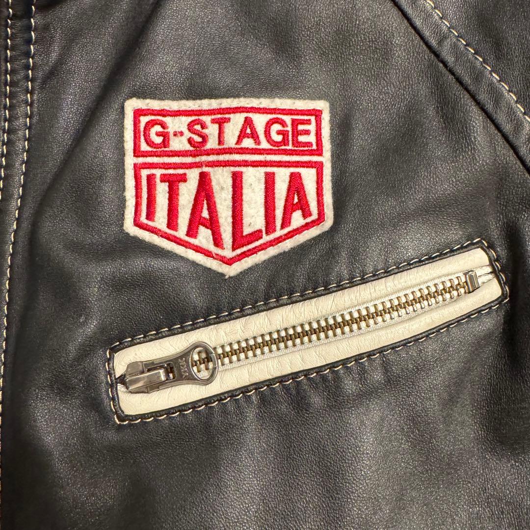 g-stage ライダース　レザージャケット　ワッペン　刺繍