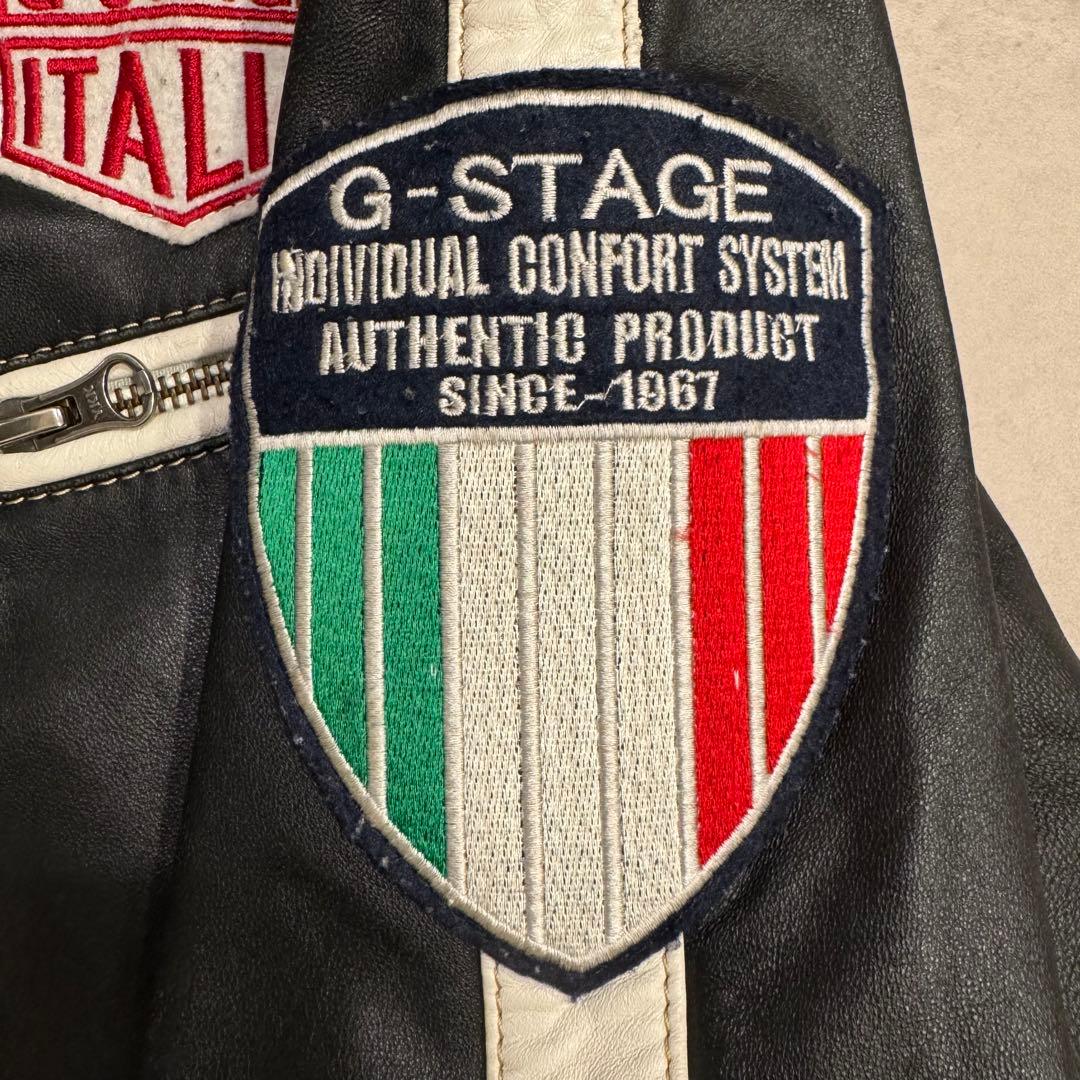 g-stage ライダース　レザージャケット　ワッペン　刺繍