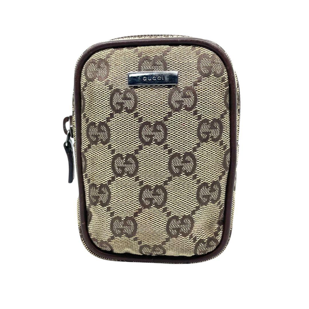良品　GUCCI グッチ　m3 GGキャンバス　シガレットケース　タバコ入れ　茶