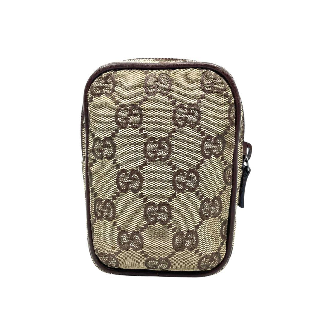 良品　GUCCI グッチ　m3 GGキャンバス　シガレットケース　タバコ入れ　茶