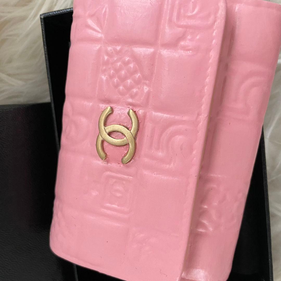 シャネル CHANEL キーケース カードケース ピンク アイコンライン