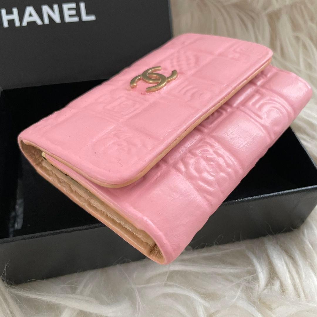 シャネル CHANEL キーケース カードケース ピンク アイコンライン