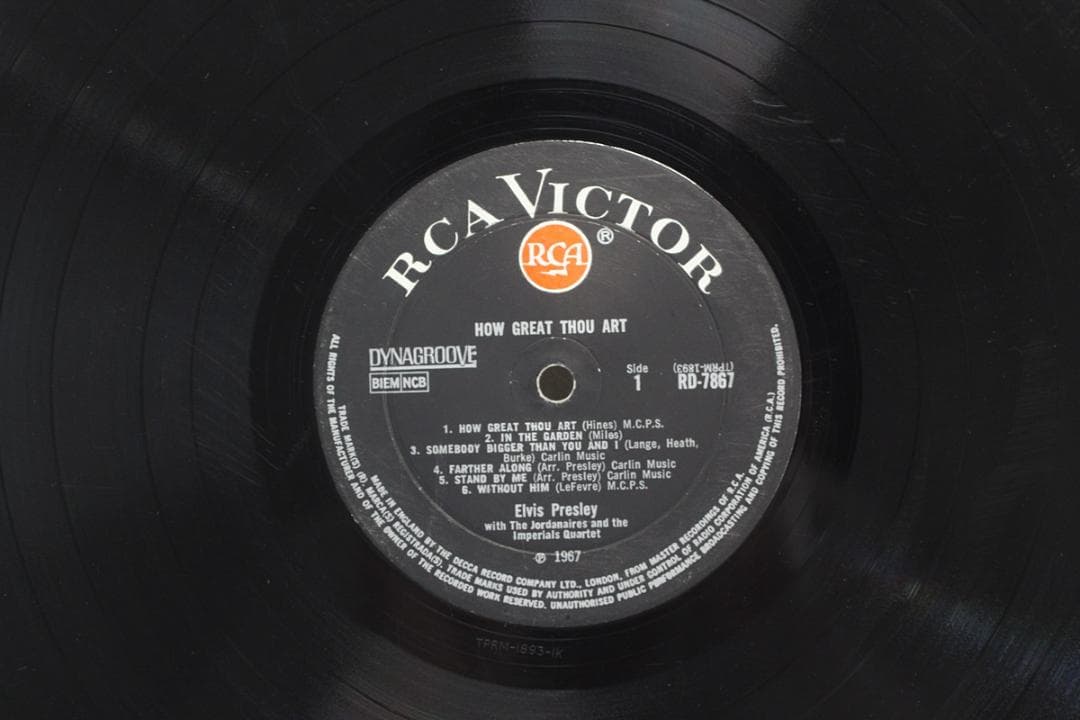 英LP Elvis Presley How Great Thou Art 深溝