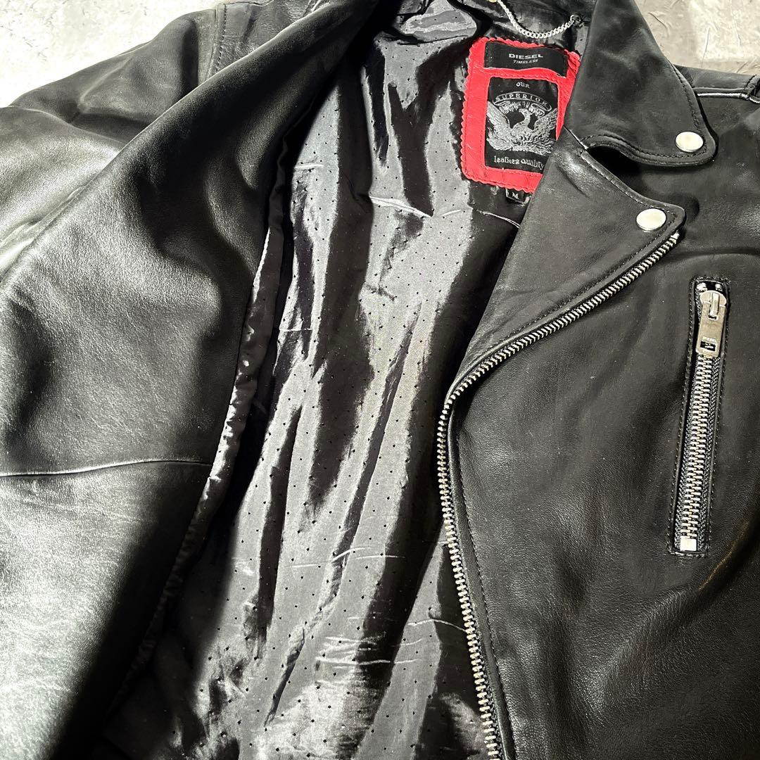 最高級　DIESEL オールラムレザー　ダブル　ライダースジャケット 羊革