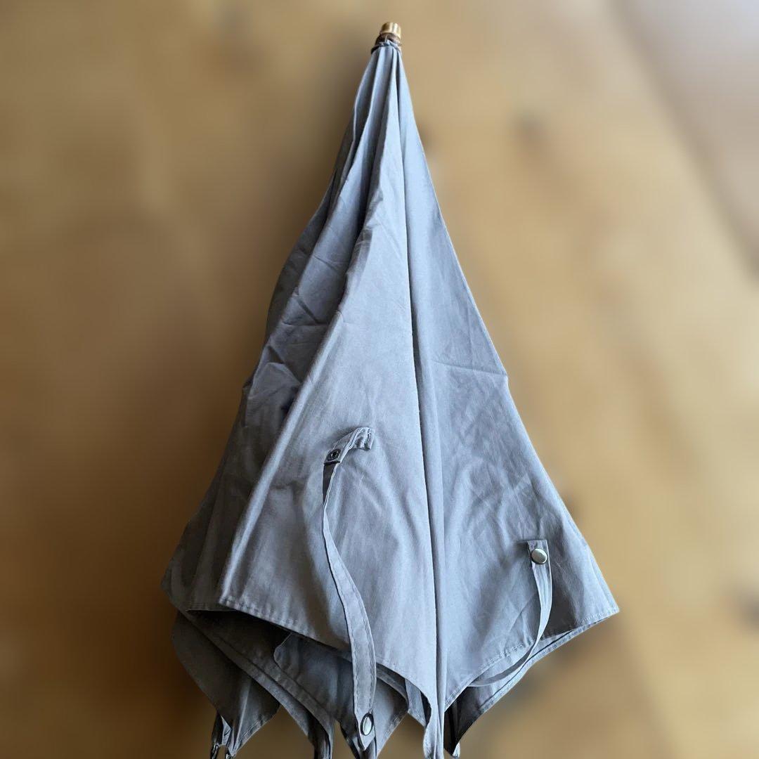 美品 日傘 晴雨兼用傘 サンク CINQ グレー 折りたたみ