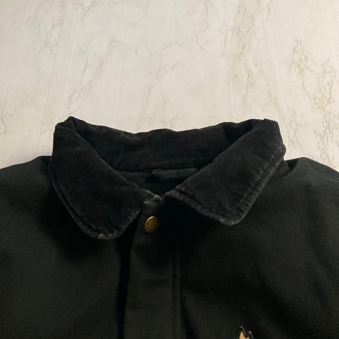 ROCKY ダックジャケット ワークジャケット 中綿 黒 XL 襟コーデュロイ