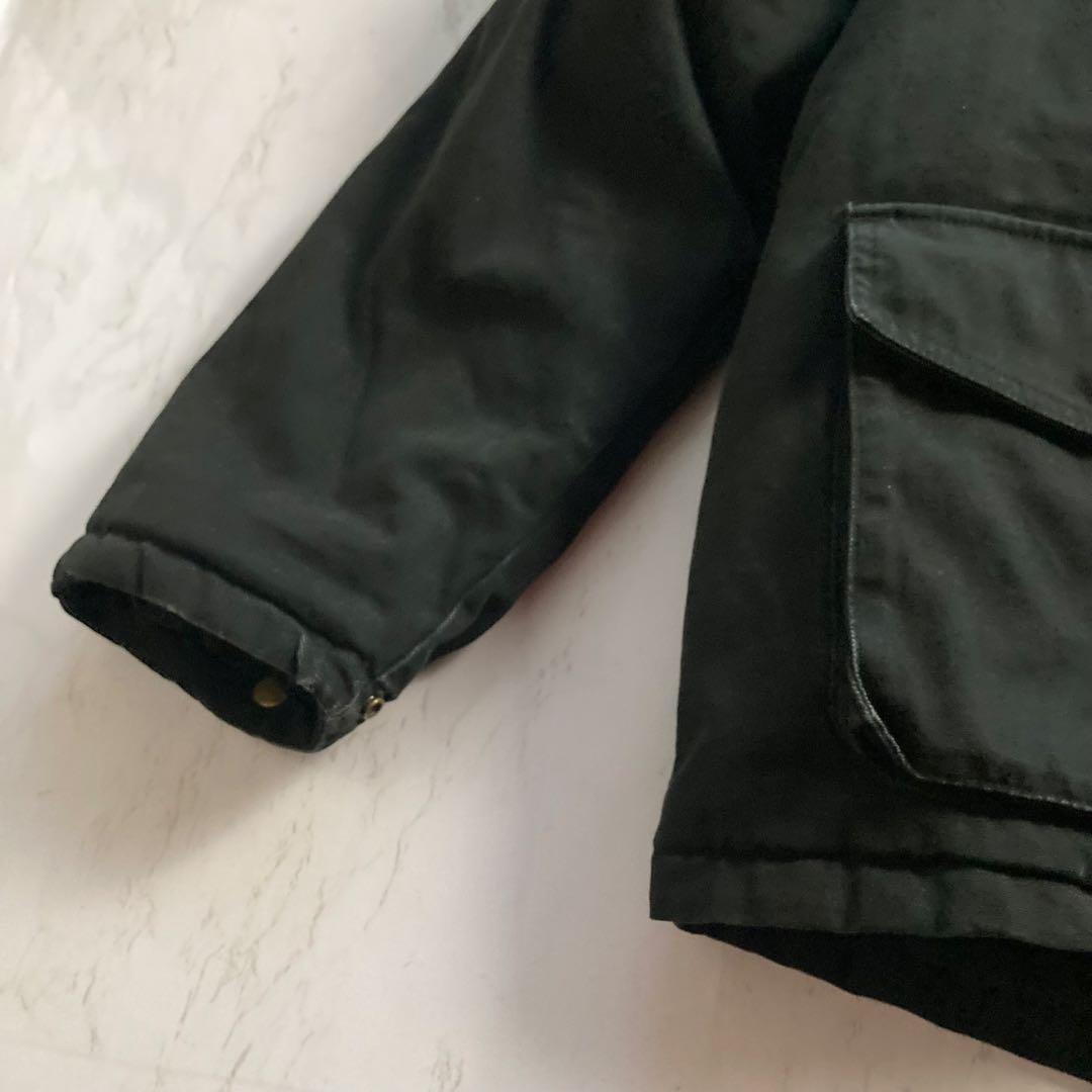 ROCKY ダックジャケット ワークジャケット 中綿 黒 XL 襟コーデュロイ