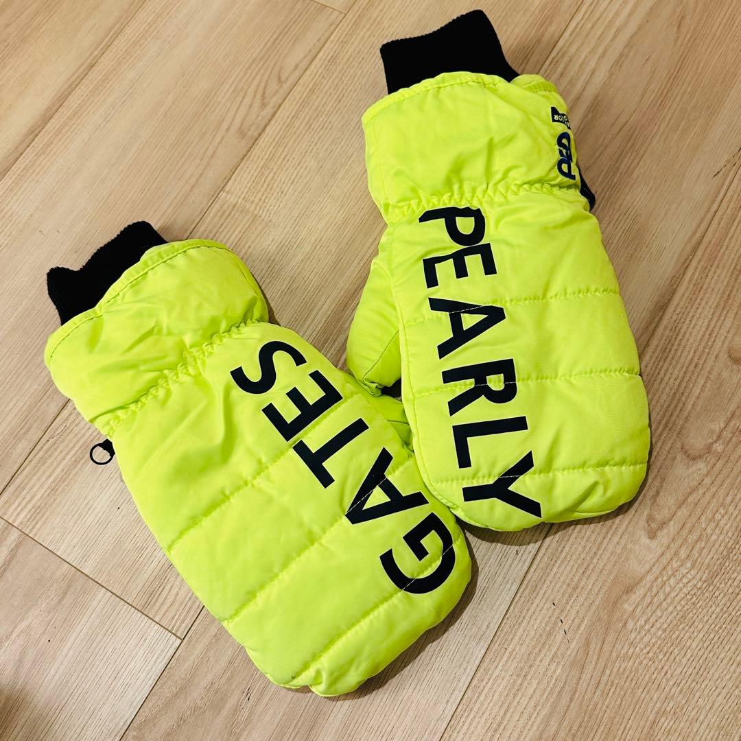 【新品】パーリーゲイツ ミトン ネオングリーン unisex 防寒対策