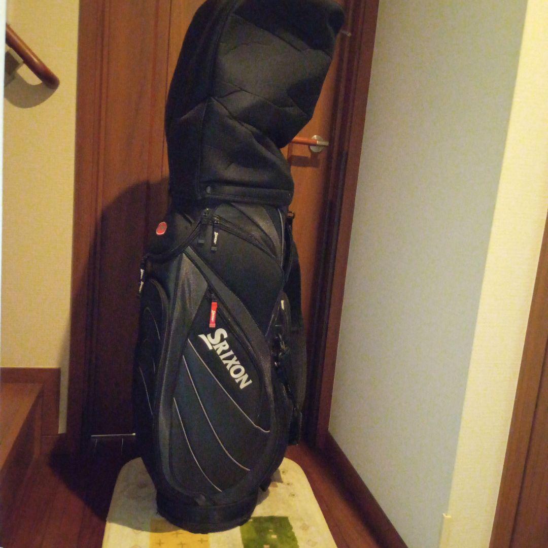 【中古】Srixon ブラック キャディバッグ フード付き　6分割式　9型