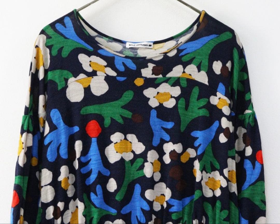 美品 ミナペルホネン marguerite 五分袖ワンピース 38
