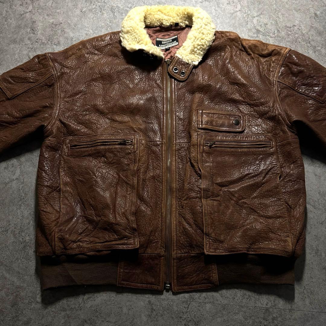 【90s vintage】フライトジャケット　XL G1 レザージャケット　本革