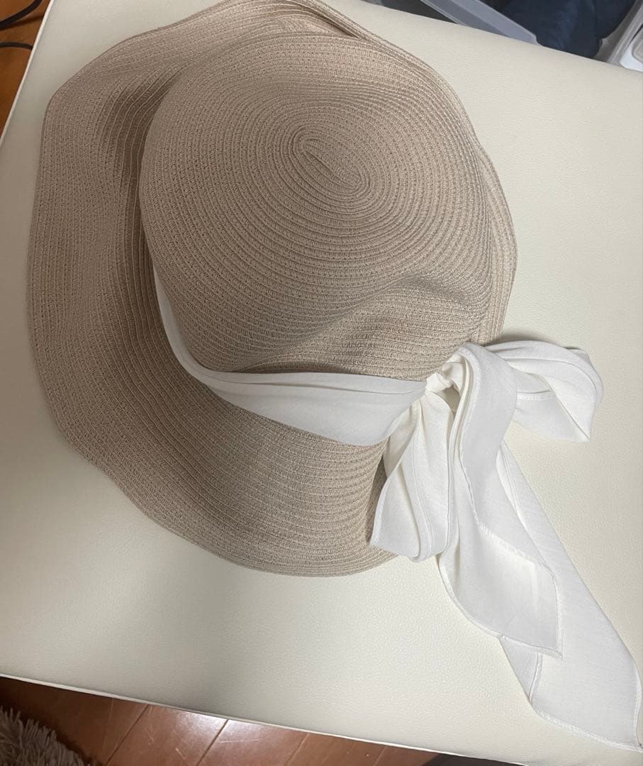 Chapeau d'O リボン付き麦わら帽子 59cm