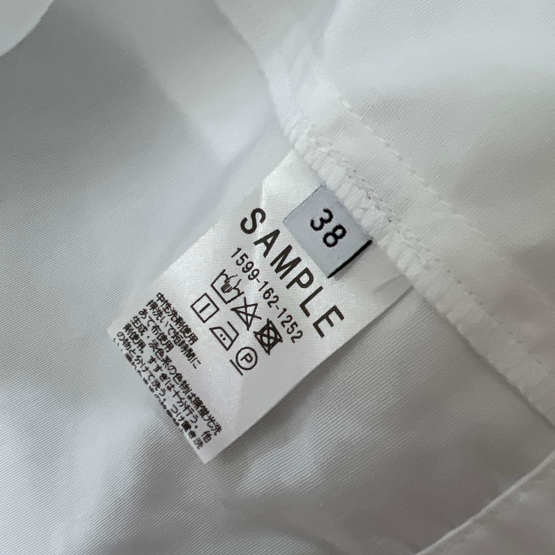 上品✨ユナイテッドアローズ ギャザー　フリル　ブラウス　ホワイト　コットン　綿⑧