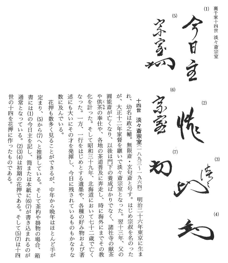 裏千家14世淡々斎宗室自筆扇面『雅正』掛軸（共箱）