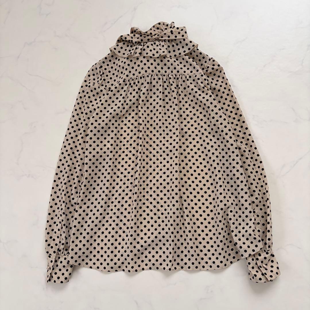 LOULOU WILLOUGHBY デシンドットフリルボウタイフリルブラウス