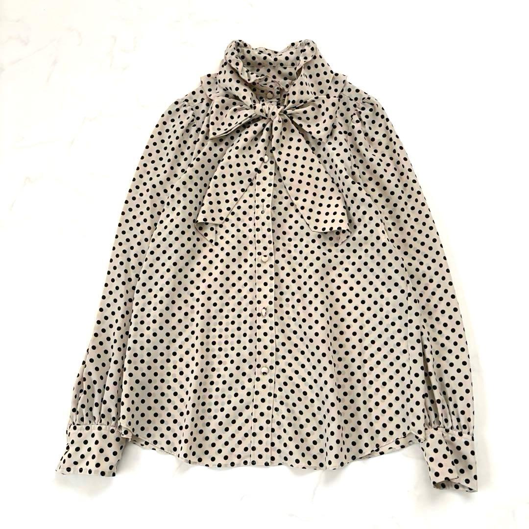 LOULOU WILLOUGHBY デシンドットフリルボウタイフリルブラウス