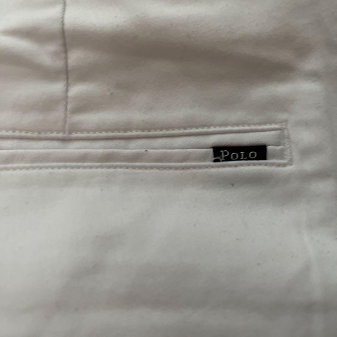 Polo ホワイト スリムフィットパンツ