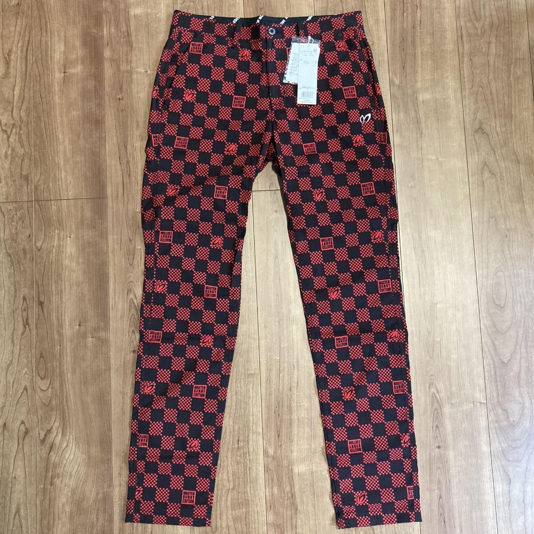 新品　PEARLYGATES　マスターバニー　チェック柄　ゴルフストレッチパンツ