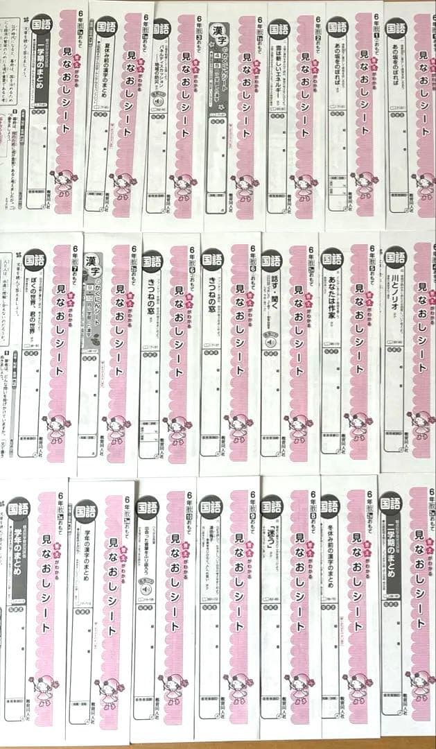 ④小学6年生 国語テストの見なおしシート 21枚