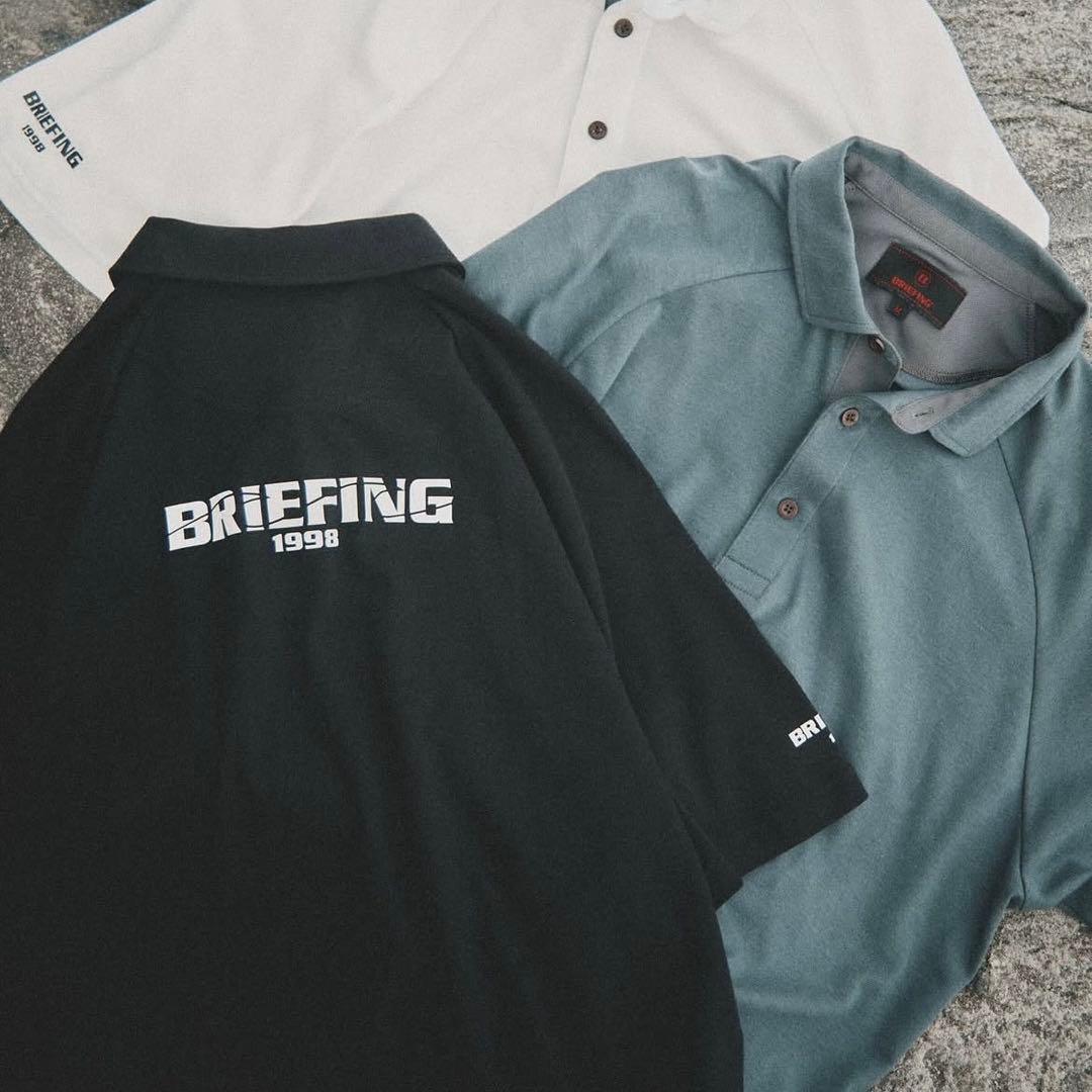 新品★23,100円 BRIEFINGゴルフ半袖ポロシャツ バックロゴ黒メンズS