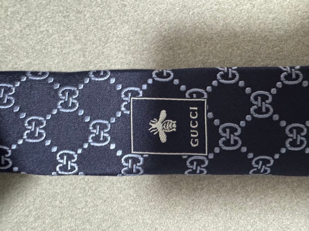 GUCCI ネイビー GGパターン ネクタイ