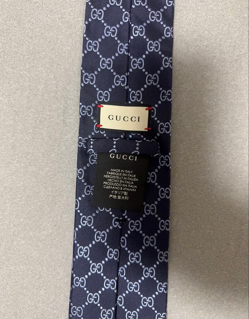 GUCCI ネイビー GGパターン ネクタイ