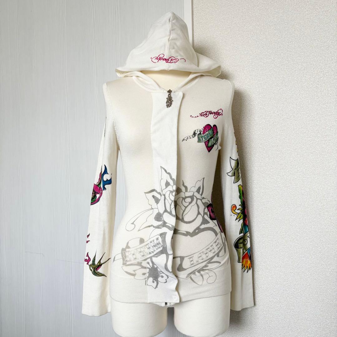 レア品 Ed Hardy ニットジップアップパーカー XS
