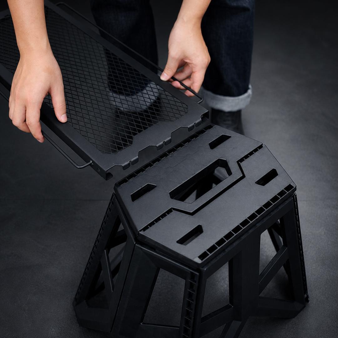 ジャグ置き　アイアンテーブル　ソロキャンプ　脚立　スツール　ラック　ゴールゼロ