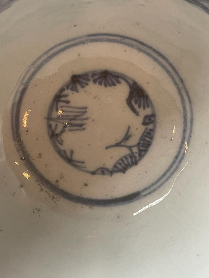 江戸~明治期 有田 古伊万里 開運 蝙蝠 微塵 唐草 蕎麦 猪口 小鉢 5客