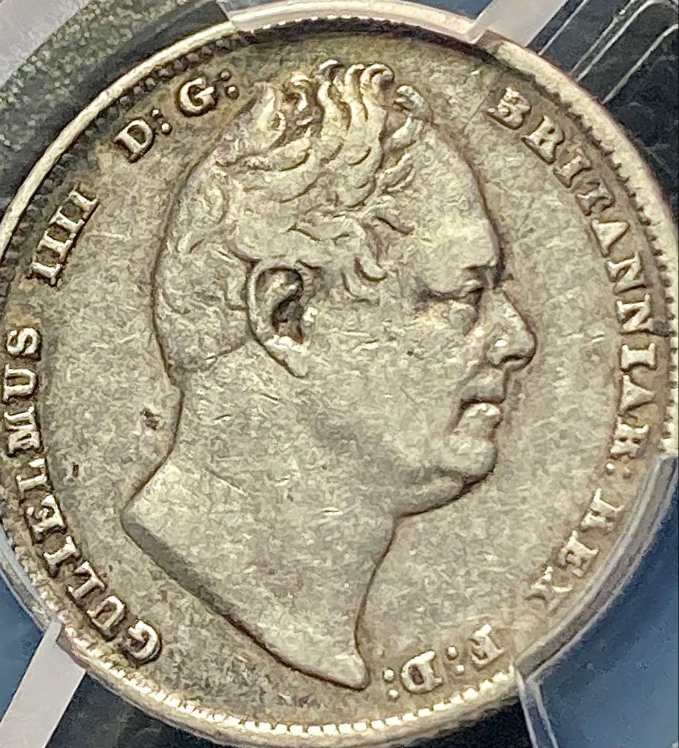 【PCGS VF30】1834年 イギリス ウィリアム４世 6ペンス 銀貨