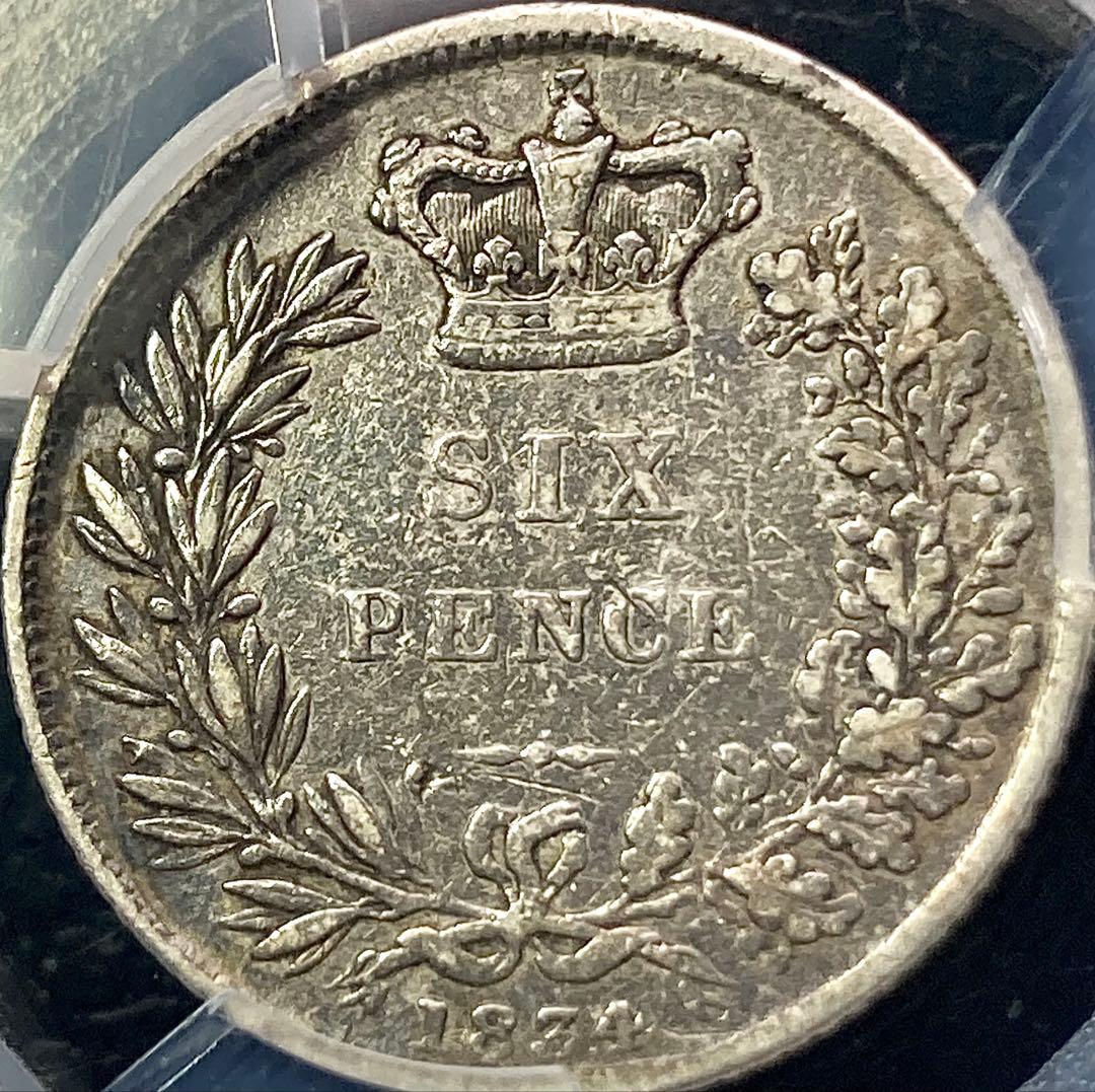 【PCGS VF30】1834年 イギリス ウィリアム４世 6ペンス 銀貨