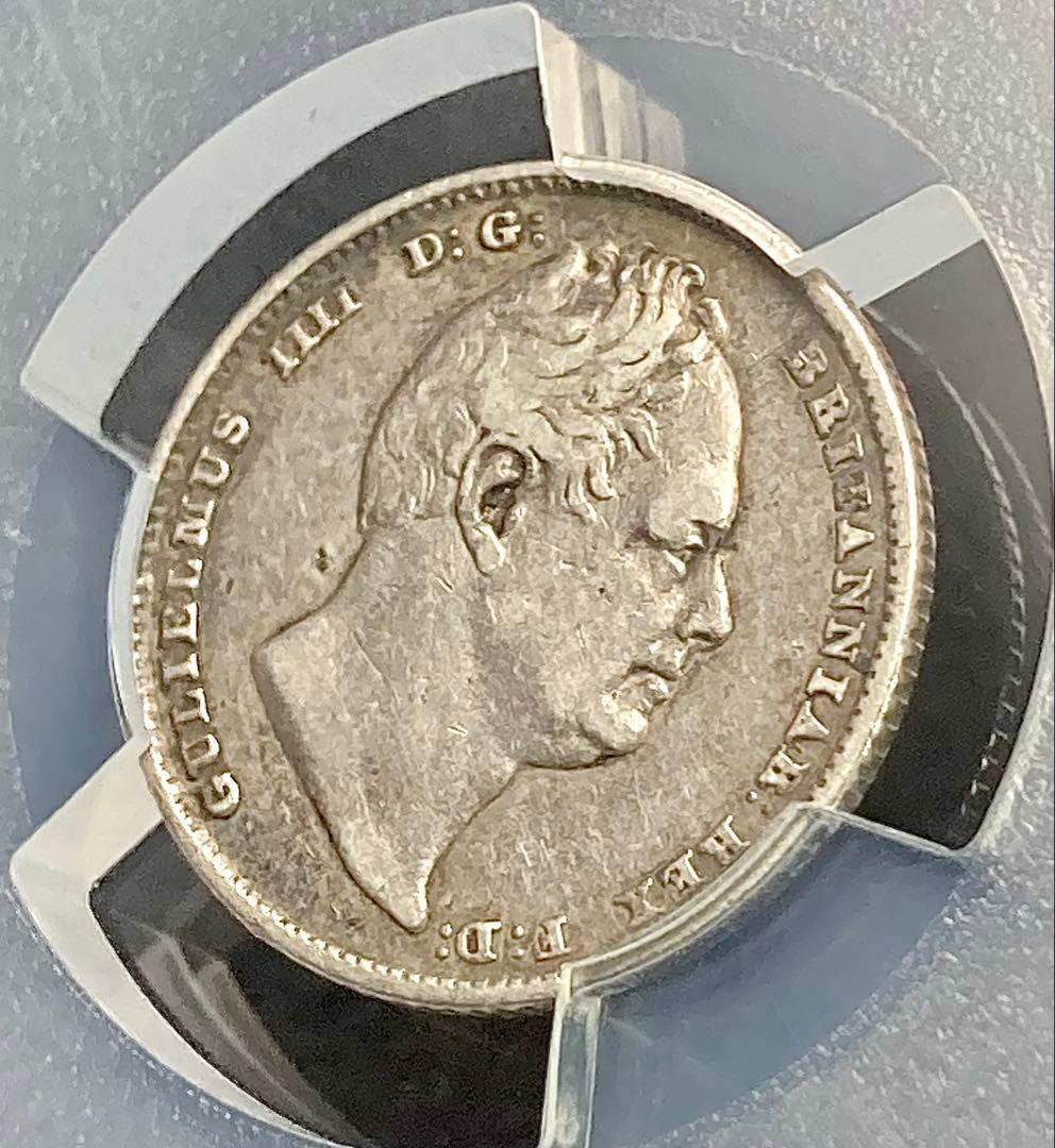 【PCGS VF30】1834年 イギリス ウィリアム４世 6ペンス 銀貨