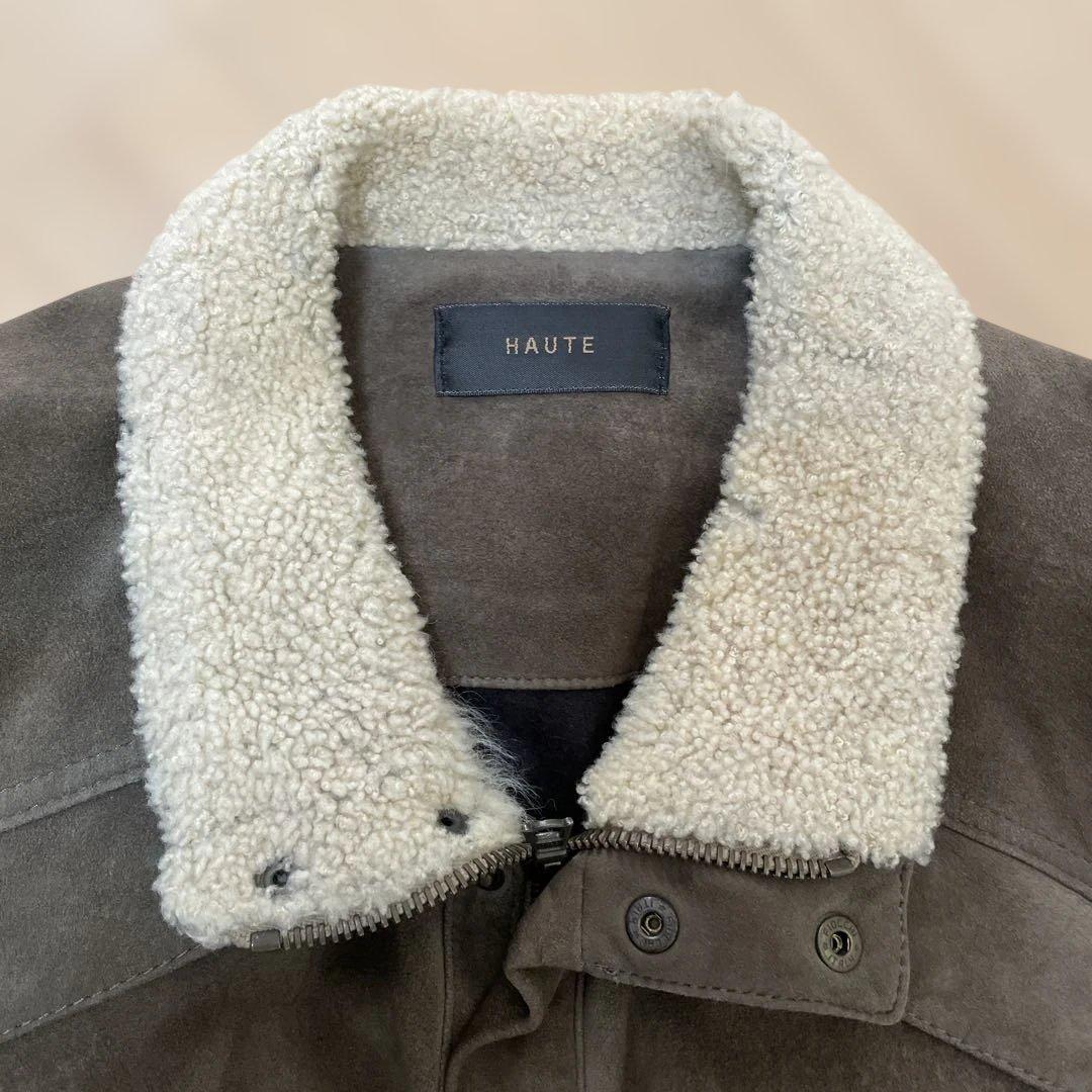 HAUTE スエード ボア襟　ジャケット