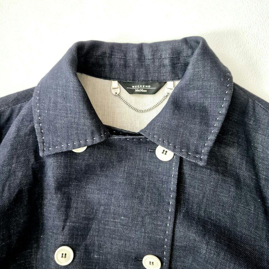 MaxMara ジャケット　ダブル　リネン　デニム ショート丈 36