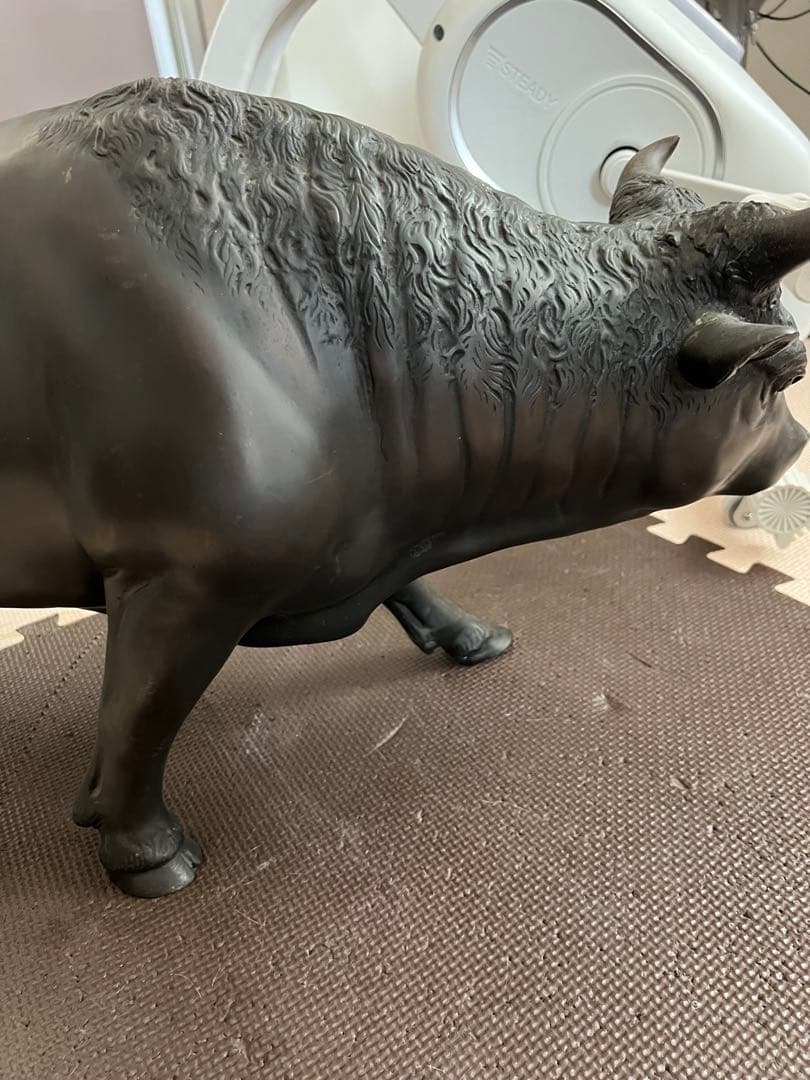大型約70cm 純一郎作 牛 ブロンズ像 置物 高岡銅器 縁起物