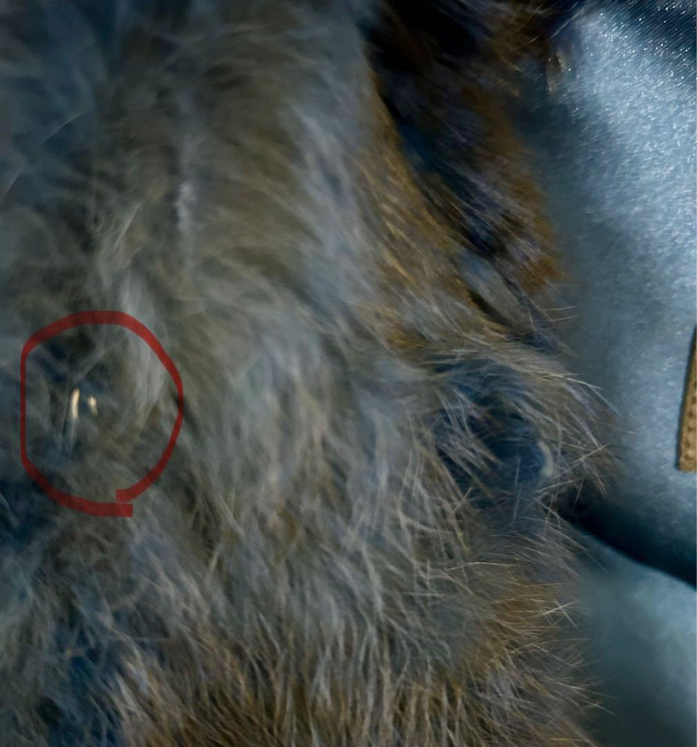 美品 ルシェルブルーファーベストsize40 フォックスラビットファー ブルー