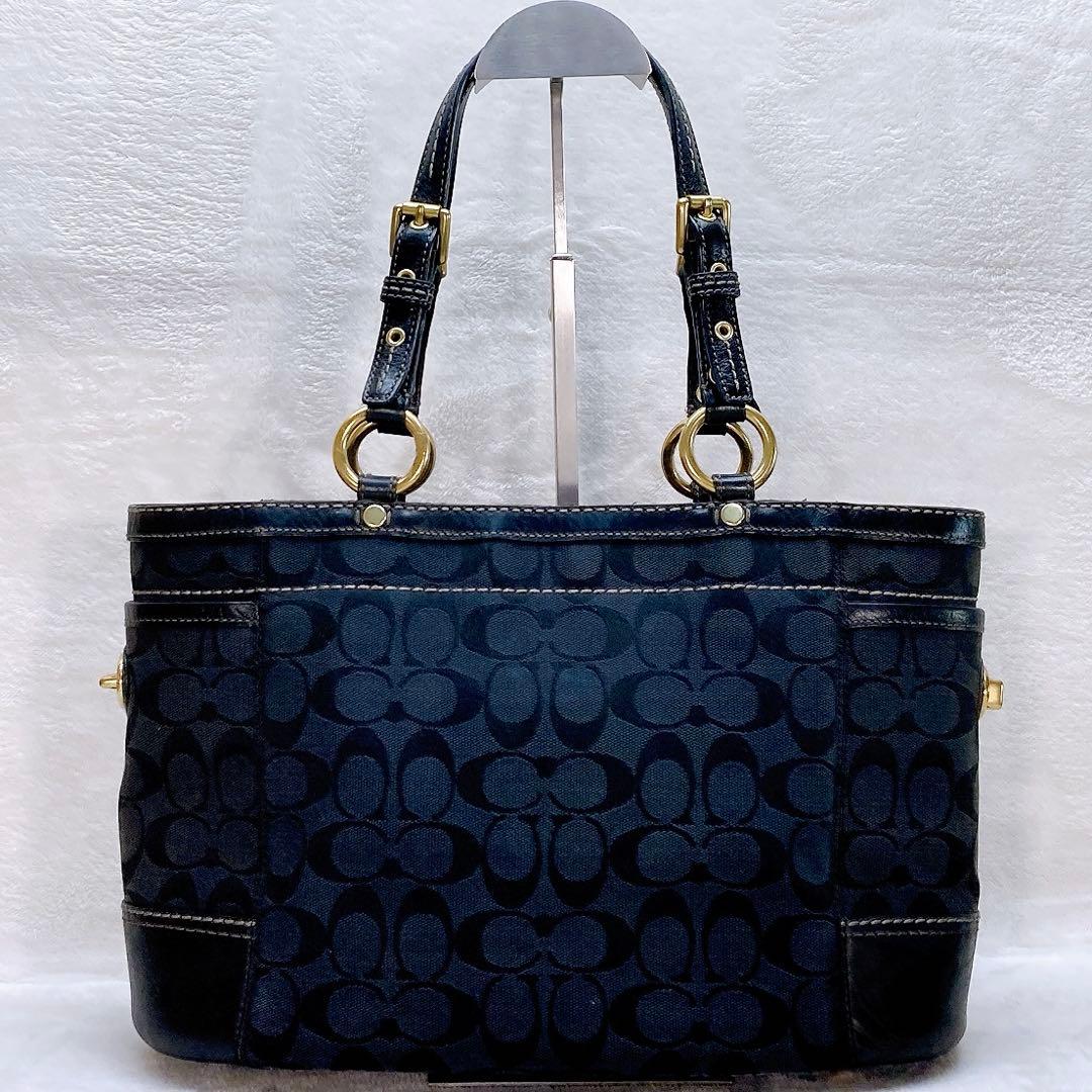 バッグ Coach Tote bag Signature TurnLock Black
