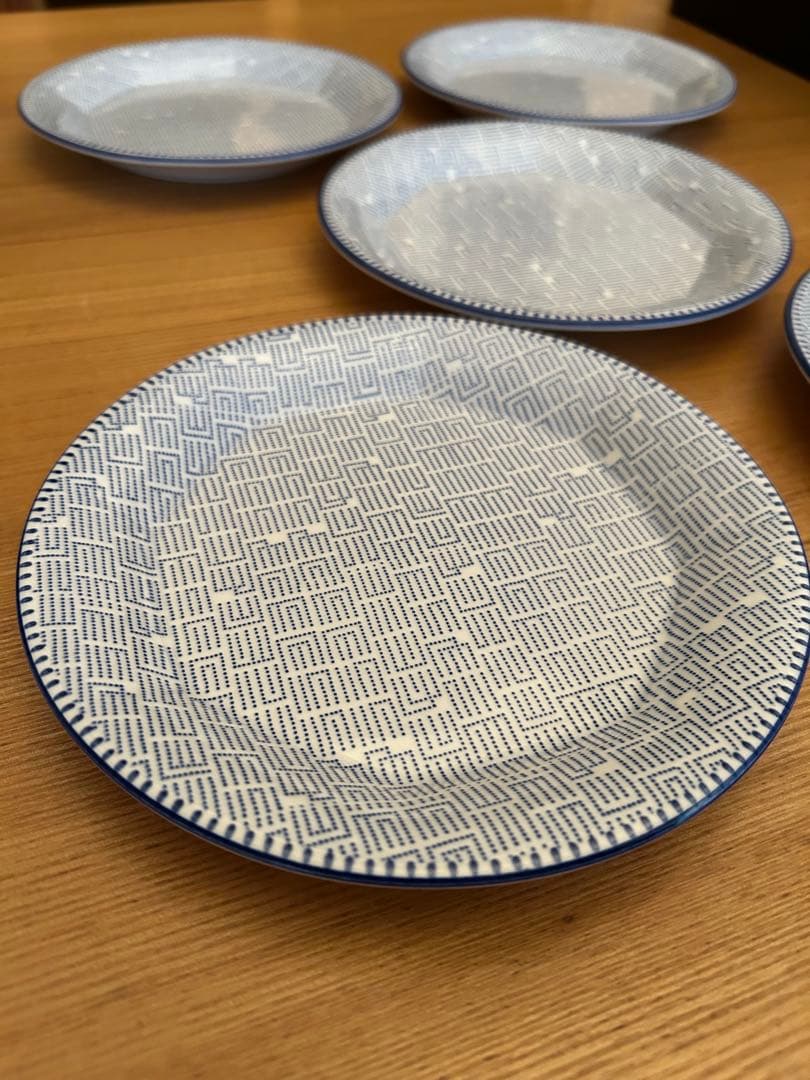 【中古】NIKKO TABLEWARE 青い柄 皿5枚セット