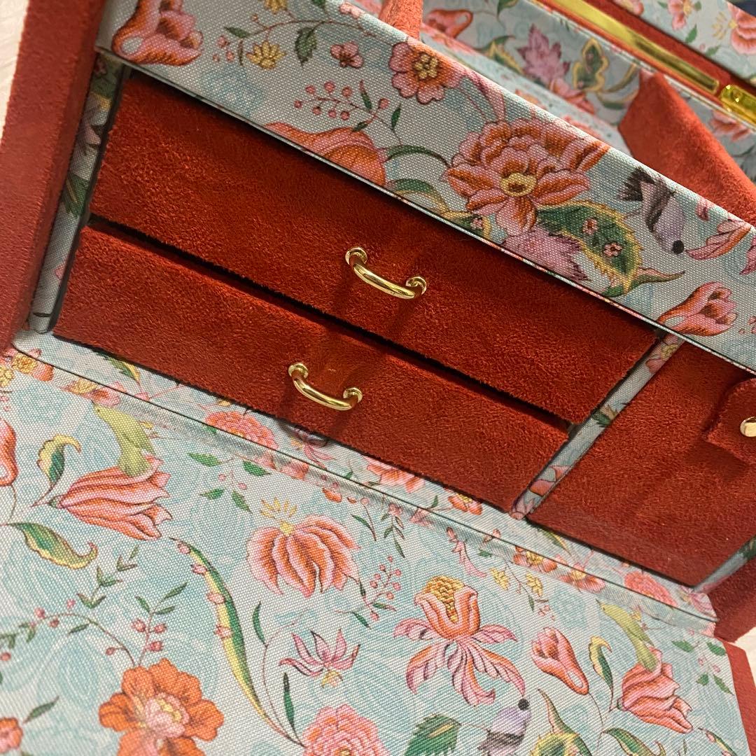 フランフラン 花柄アクセサリー ジュエリー ボックス レッド