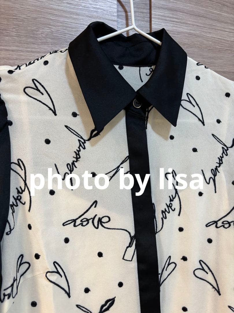 モチーフ刺繍シャツワンピース