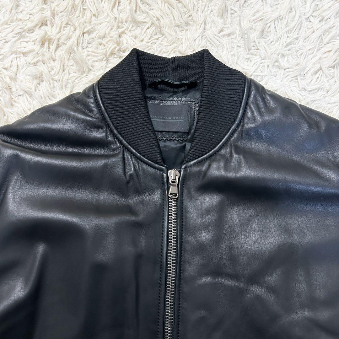 超美品✨ DIESEL BLACK GOLD ラムレザー MA-1 52