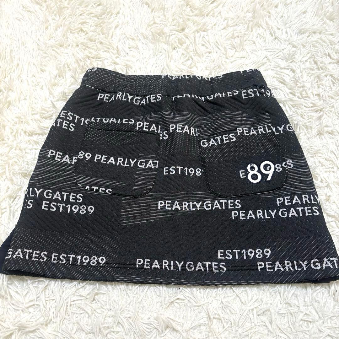 美品✨PEARLYGATES パッチワークパフブリスター ロゴボーダー スカート