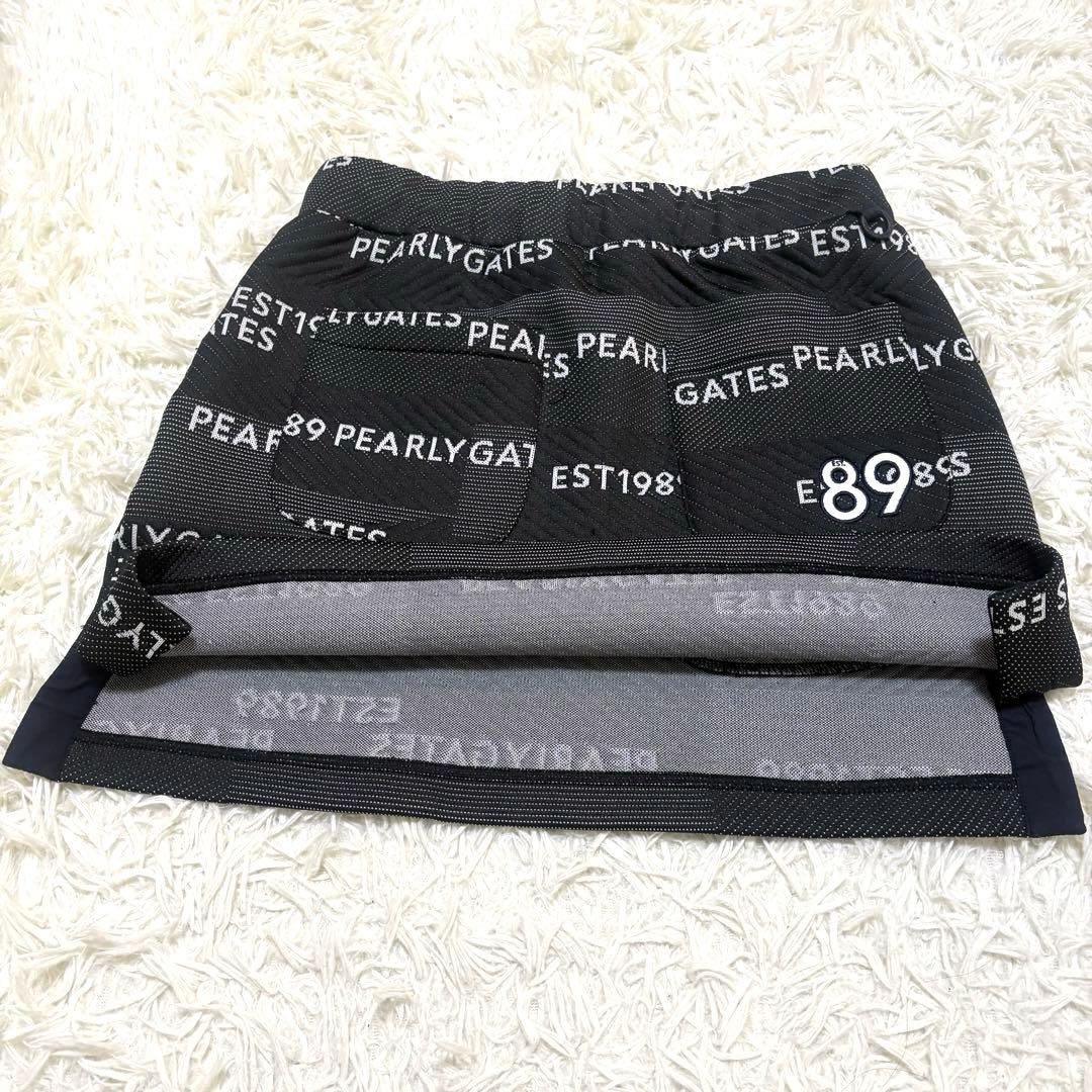 美品✨PEARLYGATES パッチワークパフブリスター ロゴボーダー スカート