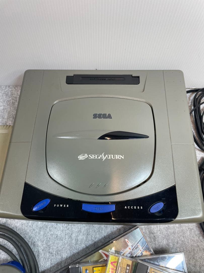 動作確認済 セガサターン本体 HST-3210 パワーメモリー ソフト4本付