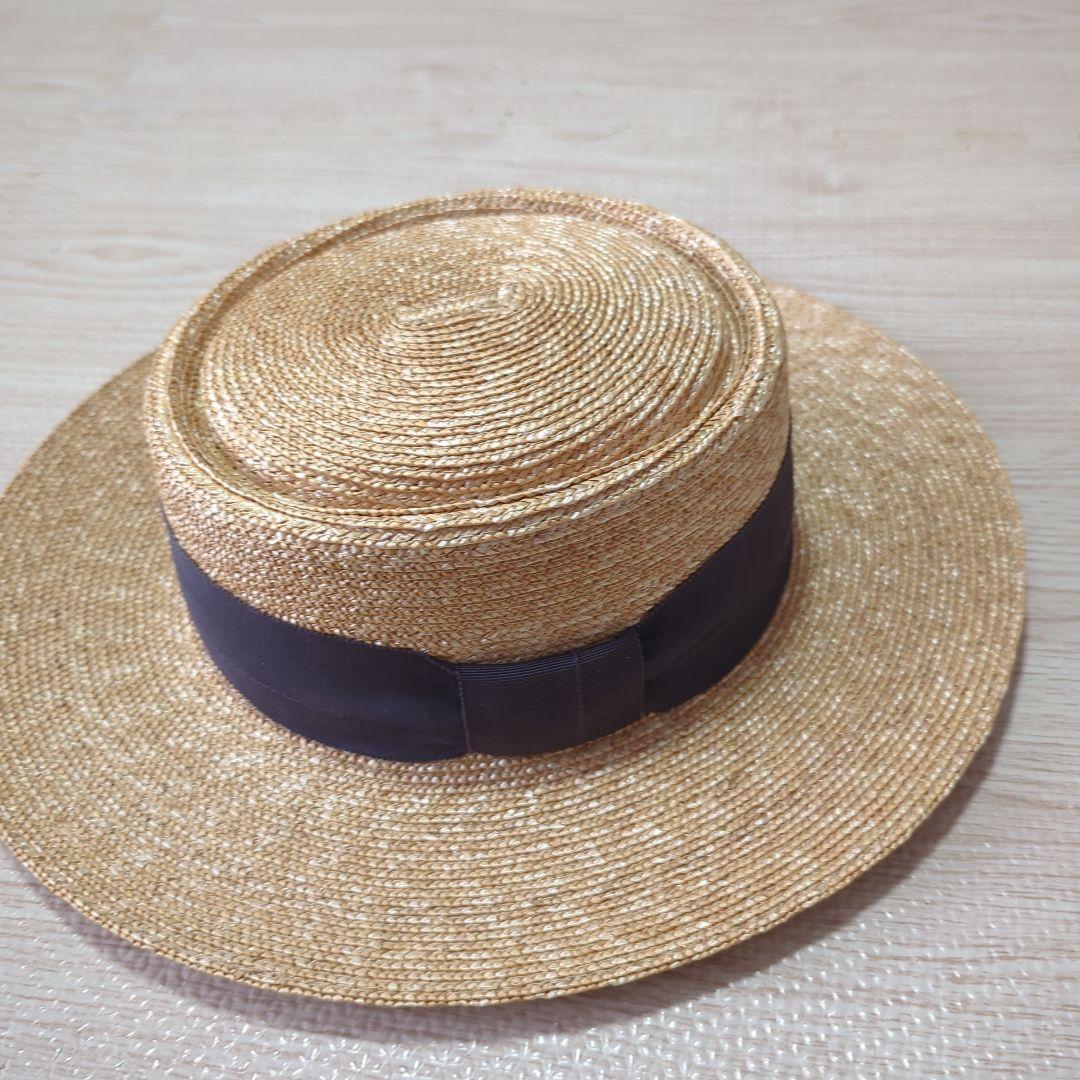 田中帽子店　アルマ　カンカン帽　グレー　57.5cm