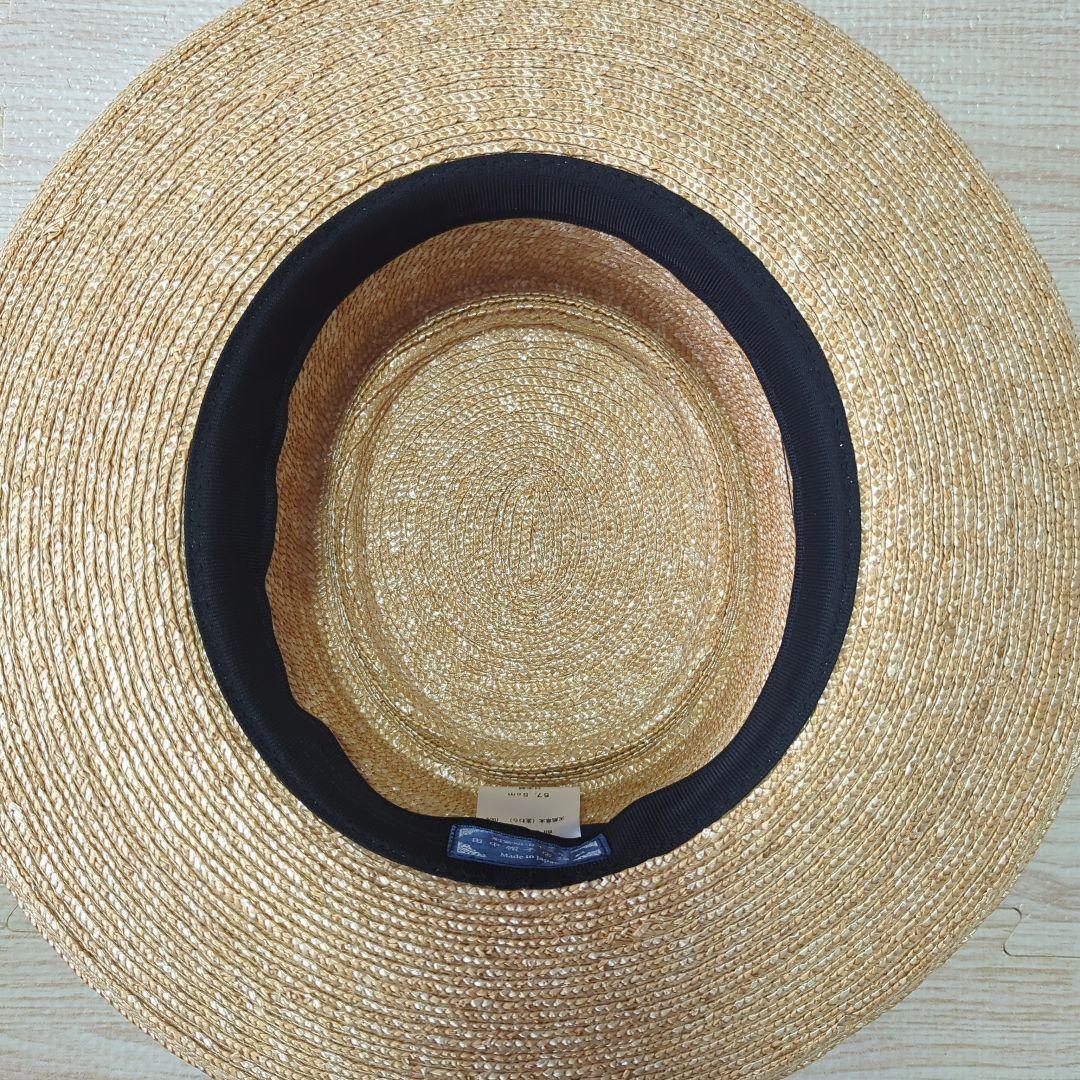 田中帽子店　アルマ　カンカン帽　グレー　57.5cm