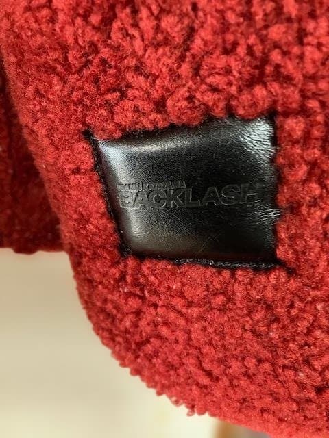 【超希少サイズ：XL】BACKLASH ムートンレザージャケット グレー系・赤
