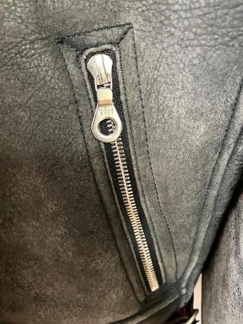 【超希少サイズ：XL】BACKLASH ムートンレザージャケット グレー系・赤