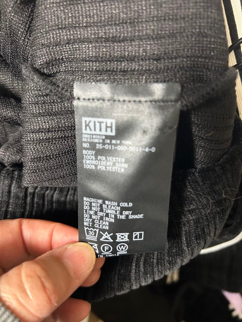 KITHコーデュロイジャージセット 黒 ストライプ