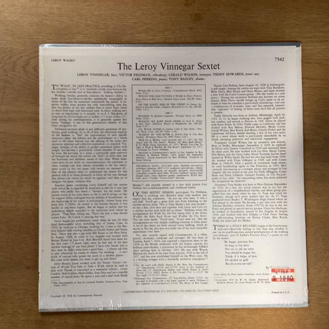 洋楽 Leroy Walks! Leroy Vinnegar Sextet S7542